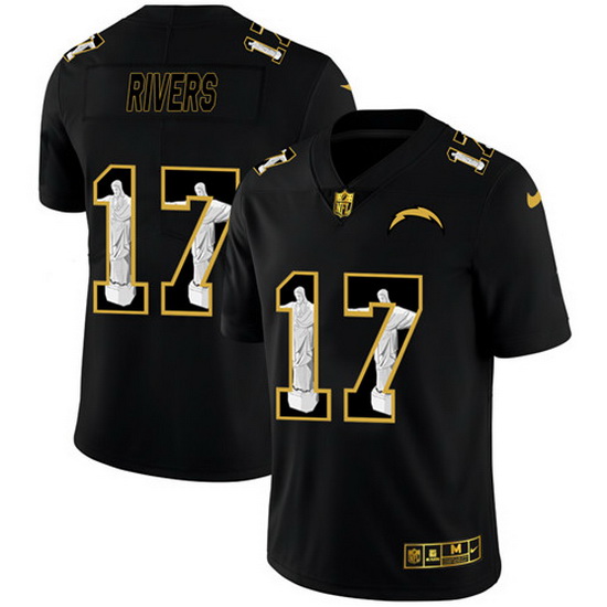 Los Angeles Chargers 17 Philip Rivers Men Nike Carbon Black Vapor Cristo Redentor Limited NFL Jersey