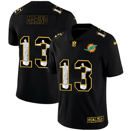 Miami Dolphins 13 Dan Marino Men Nike Carbon Black Vapor Cristo Redentor Limited NFL Jersey