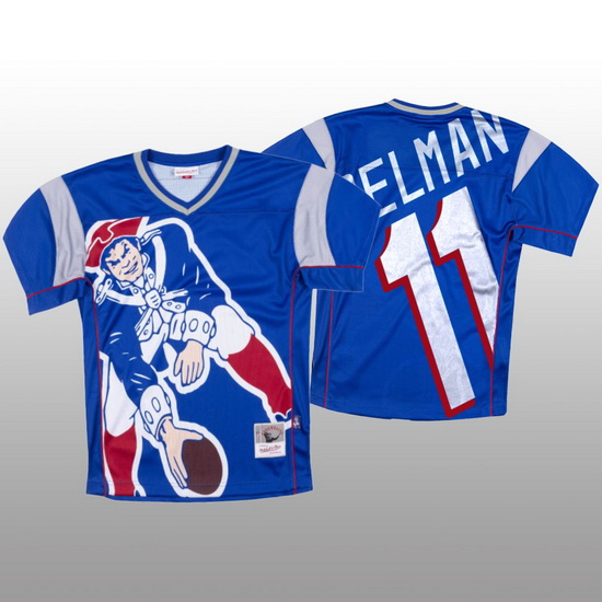 NFL New England Patriots 11 Julian Edelman Blue Men Mitchell  26 Nell Big Face Fashion Limited NFL J