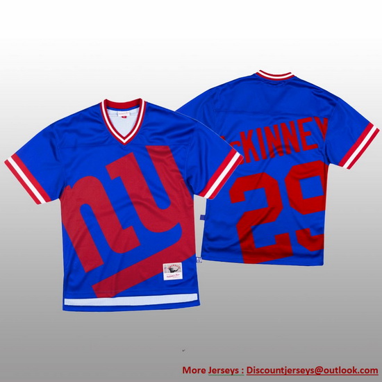 NFL New York Giants 29 Xavier McKinney Blue Men Mitchell  26 Nell Big Face Fashion Limited NFL Jerse