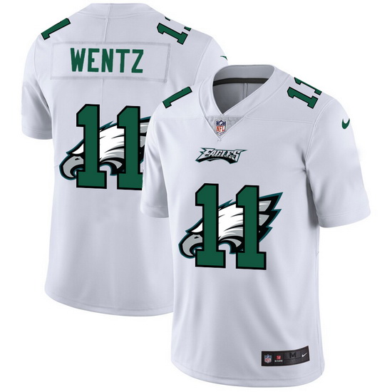 Nike Eagles 11 Carson Wentz White Shadow Logo Limited Jersey