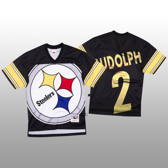 NFL Pittsburgh Steelers 2 Mason Rudolph Black Men Mitchell  26 Nell Big Face Fashion Limited NFL Jer