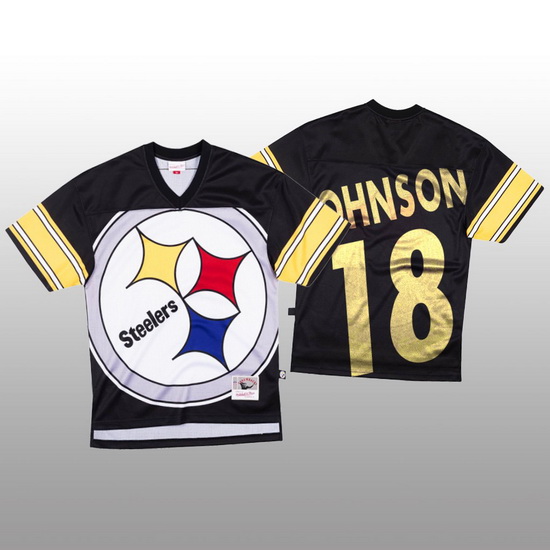 NFL Pittsburgh Steelers 18 Diontae Johnson Black Men Mitchell  26 Nell Big Face Fashion Limited NFL 