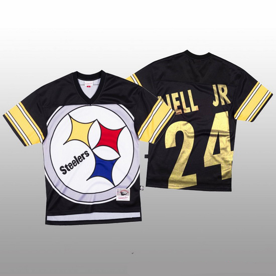 NFL Pittsburgh Steelers 24 Benny Snell Jr  Black Men Mitchell  26 Nell Big Face Fashion Limited NFL 