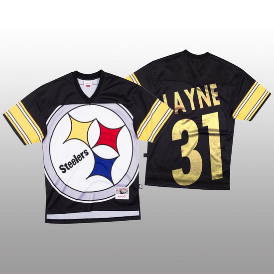 NFL Pittsburgh Steelers 31 Justin Layne Black Men Mitchell  26 Nell Big Face Fashion Limited NFL Jer