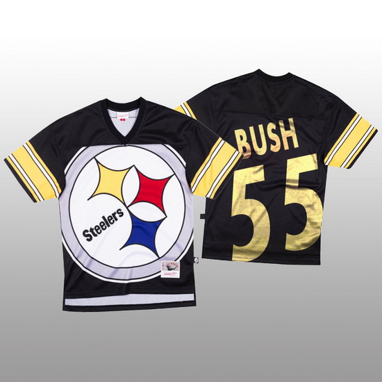 NFL Pittsburgh Steelers 55 Devin Bush Black Men Mitchell  26 Nell Big Face Fashion Limited NFL Jerse