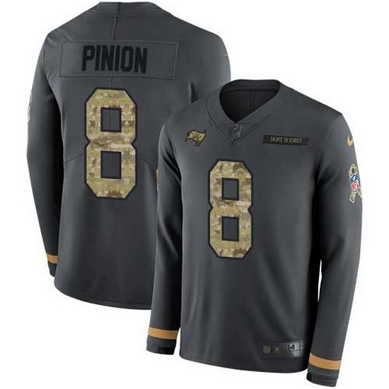 Nike Buccaneers 8 Bradley Pinion Anthracite Salute to Service Men Stitched NFL Limited Therma Long S