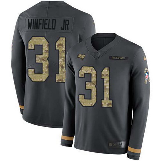 Nike Buccaneers 31 Antoine Winfield Jr  Anthracite Salute to Service Men Stitched NFL Limited Therma