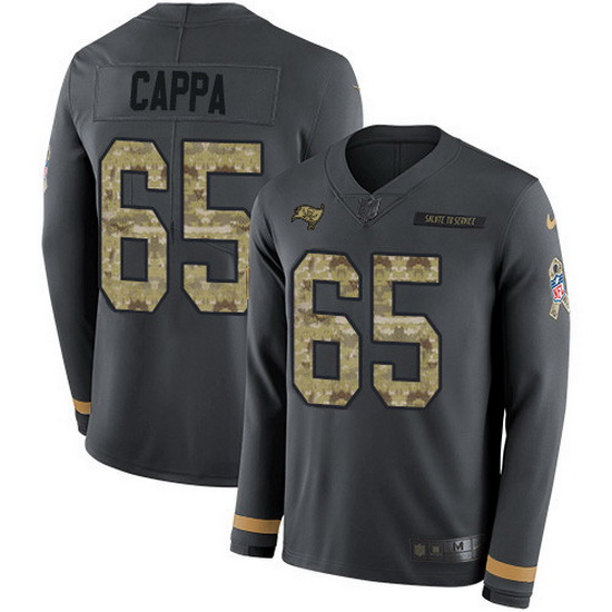 Nike Buccaneers 65 Alex Cappa Anthracite Salute to Service Men Stitched NFL Limited Therma Long Slee