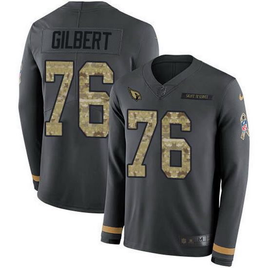 Nike Cardinals 76 Marcus Gilbert Anthracite Salute to Service Men Stitched NFL Limited Therma Long S