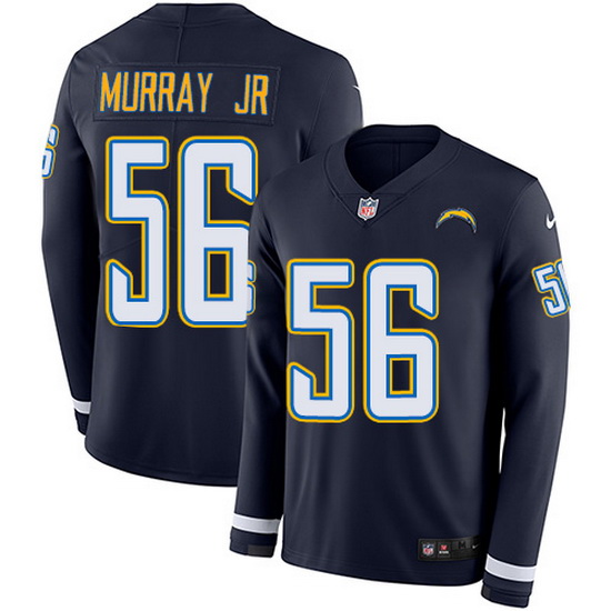 Nike Chargers 56 Kenneth Murray Jr Navy Blue Team Color Men Stitched NFL Limited Therma Long Sleeve 