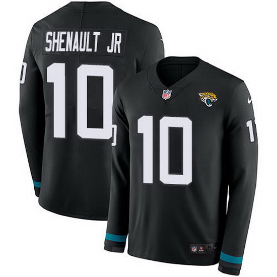 Nike Jaguars 10 Laviska Shenault Jr  Black Team Color Men Stitched NFL Limited Therma Long Sleeve Je