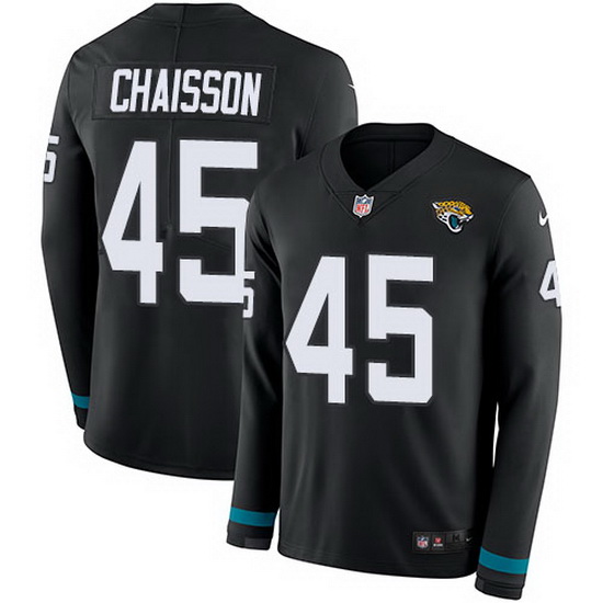 Nike Jaguars 45 K 27Lavon Chaisson Black Team Color Men Stitched NFL Limited Therma Long Sleeve Jers