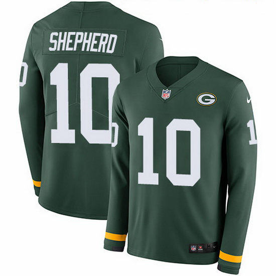 Nike Packers 10 Darrius Shepherd Green Team Color Men Stitched NFL Limited Therma Long Sleeve Jersey