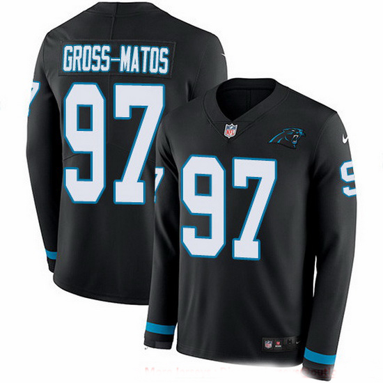 Nike Panthers 97 Yetur Gross Matos Black Team Color Men Stitched NFL Limited Therma Long Sleeve Jers