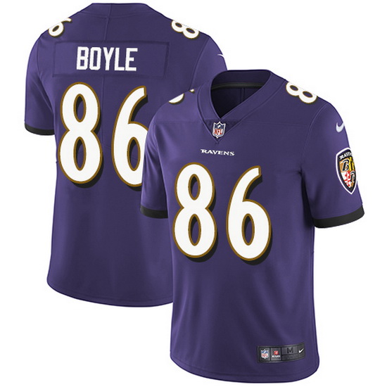 Nike Ravens 86 Nick Boyle Purple Team Color Men Stitched NFL Vapor Untouchable Limited Jersey