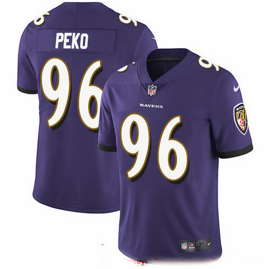 Nike Ravens 96 Domata Peko Sr Purple Team Color Men Stitched NFL Vapor Untouchable Limited Jersey