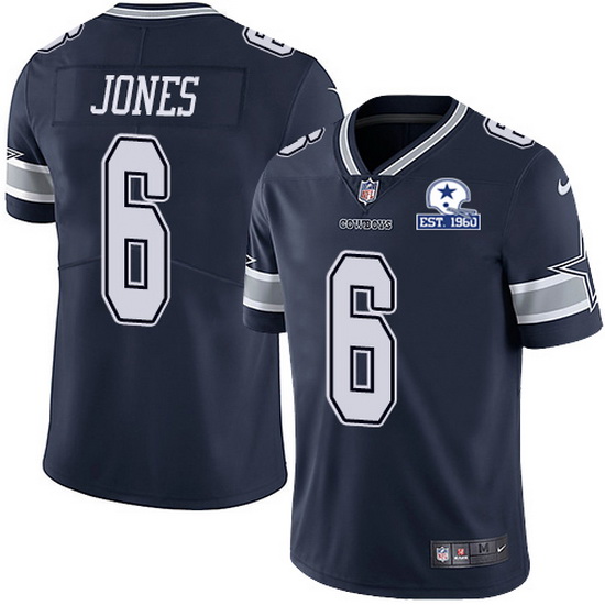 Nike Cowboys 6 Chris Jones Navy Blue Team Color Men Stitched With Established In 1960 Patch NFL Vapo