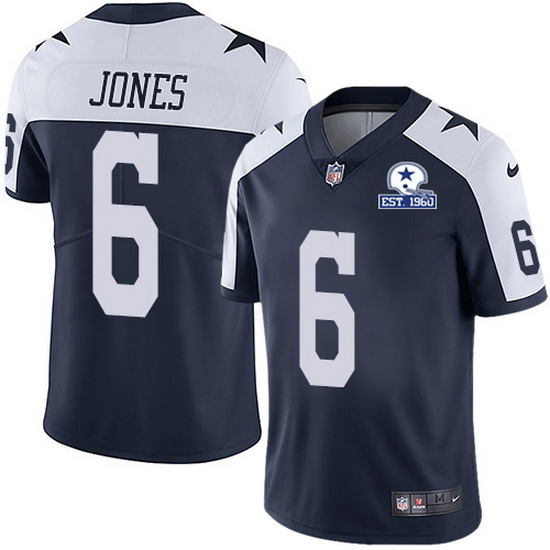 Nike Cowboys 6 Chris Jones Navy Blue Thanksgiving Men Stitched With Established In 1960 Patch NFL Va