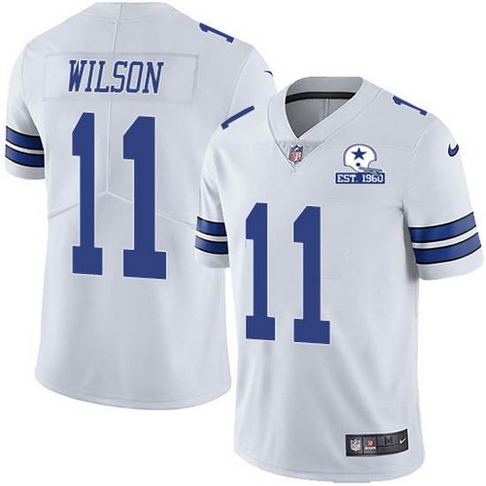 Nike Cowboys 11 Cedrick Wilson White Men Stitched With Established In 1960 Patch NFL Vapor Untouchab