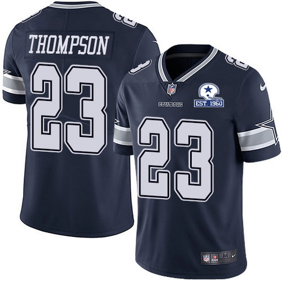 Nike Cowboys 23 Darian Thompson Navy Blue Team Color Men Stitched With Established In 1960 Patch NFL