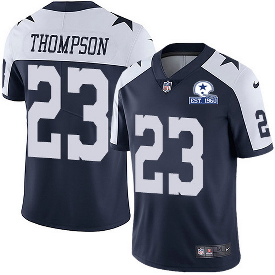 Nike Cowboys 23 Darian Thompson Navy Blue Thanksgiving Men Stitched With Established In 1960 Patch N