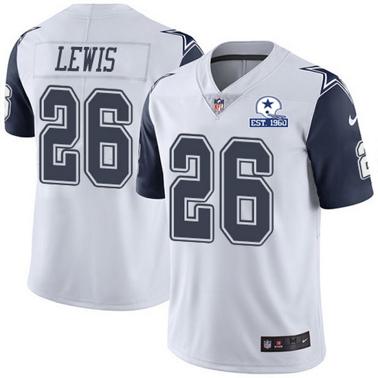 Nike Cowboys 26 Jourdan Lewis White Men Stitched With Established In 1960 Patch NFL Limited Rush Jer