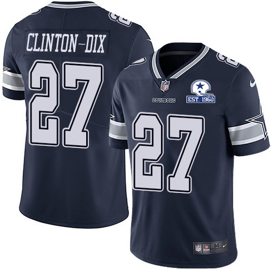 Nike Cowboys 27 Ha Ha Clinton Dix Navy Blue Team Color Men Stitched With Established In 1960 Patch N