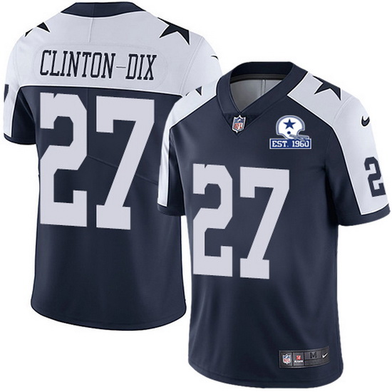 Nike Cowboys 27 Ha Ha Clinton Dix Navy Blue Thanksgiving Men Stitched With Established In 1960 Patch