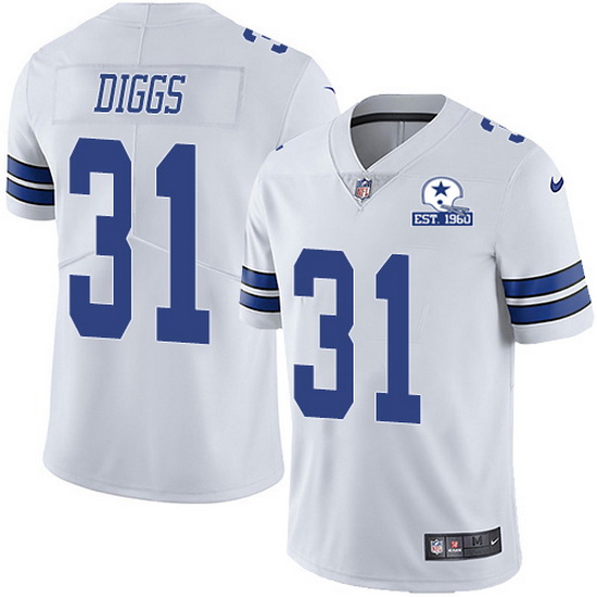 Nike Cowboys 31 Trevon Diggs White Men Stitched With Established