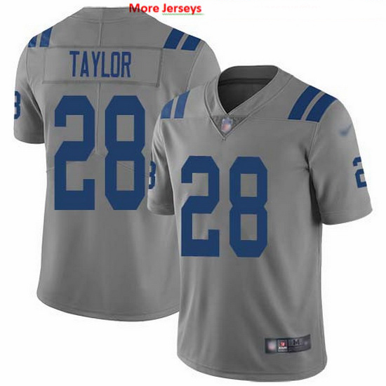 Nike Colts 28 Jonathan Taylor Gray Men Stitched NFL Limited Inve