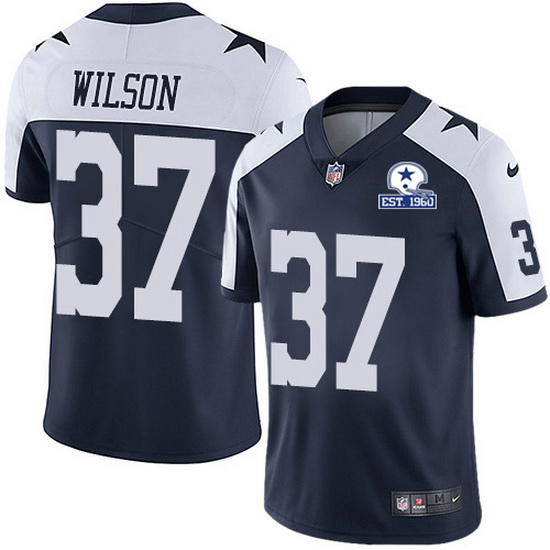 Nike Cowboys 37 Donovan Wilson Navy Blue Thanksgiving Men Stitched With Established In 1960 Patch NF