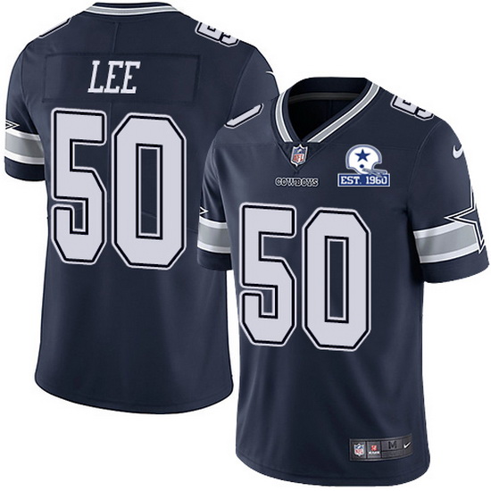 Nike Cowboys 50 Sean Lee Navy Blue Team Color Men Stitched With Established In 1960 Patch NFL Vapor 