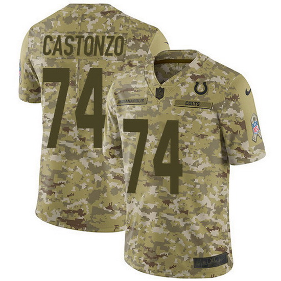 Nike Colts 74 Anthony Castonzo Camo Men Stitched NFL Limited 201