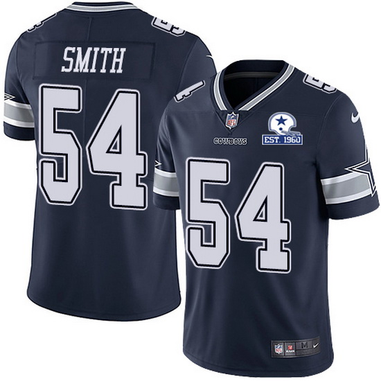 Nike Cowboys 54 Jaylon Smith Navy Blue Team Color Men Stitched With Established In 1960 Patch NFL Va