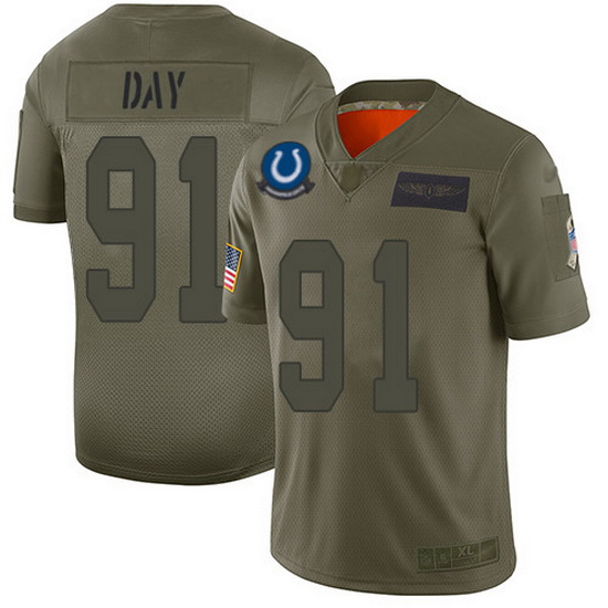 Nike Colts 91 Sheldon Day Camo Men Stitched NFL Limited 2019 Sal