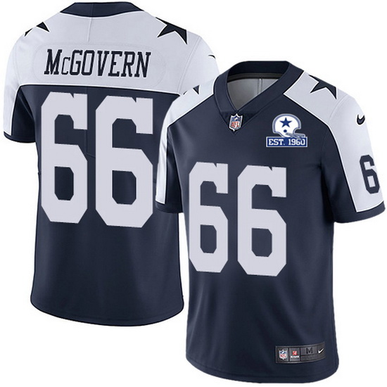 Nike Cowboys 66 Connor McGovern Navy Blue Thanksgiving Men Stitched With Established In 1960 Patch N