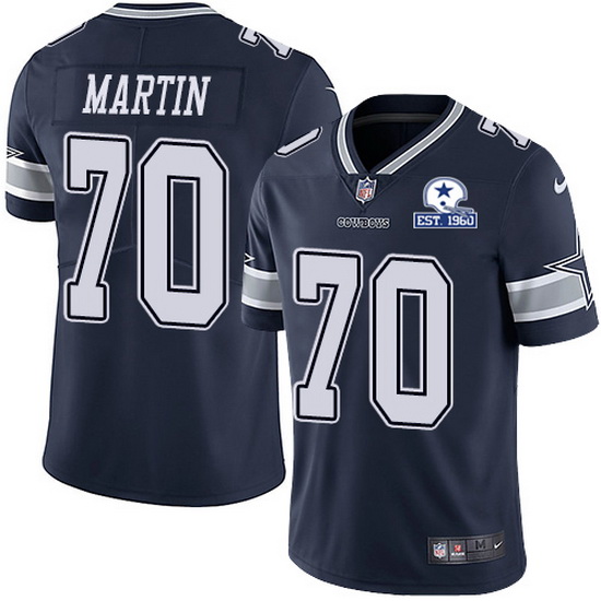 Nike Cowboys 70 Zack Martin Navy Blue Team Color Men Stitched With Established In 1960 Patch NFL Vap