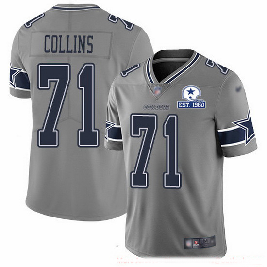 Nike Cowboys 71 La 27el Collins Gray Men Stitched With Established In 1960 Patch NFL Limited Inverte