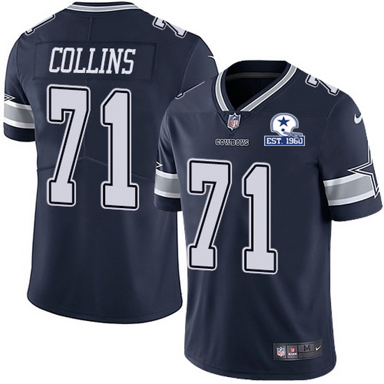 Nike Cowboys 71 La 27el Collins Navy Blue Team Color Men Stitched With Established In 1960 Patch NFL