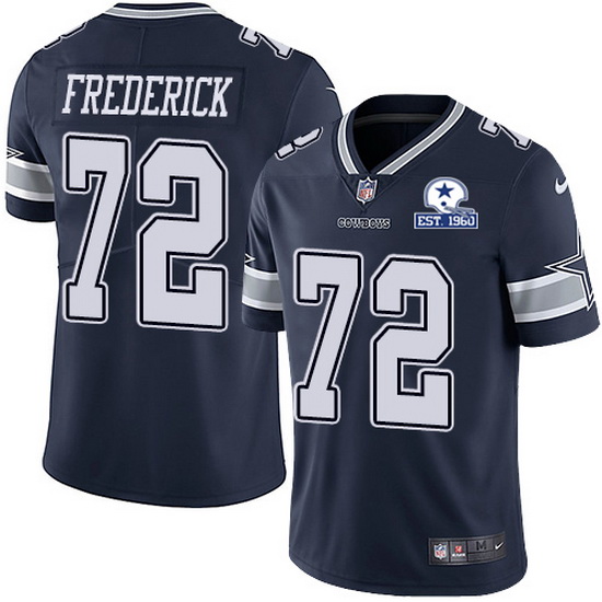 Nike Cowboys 72 Travis Frederick Navy Blue Team Color Men Stitched With Established In 1960 Patch NF