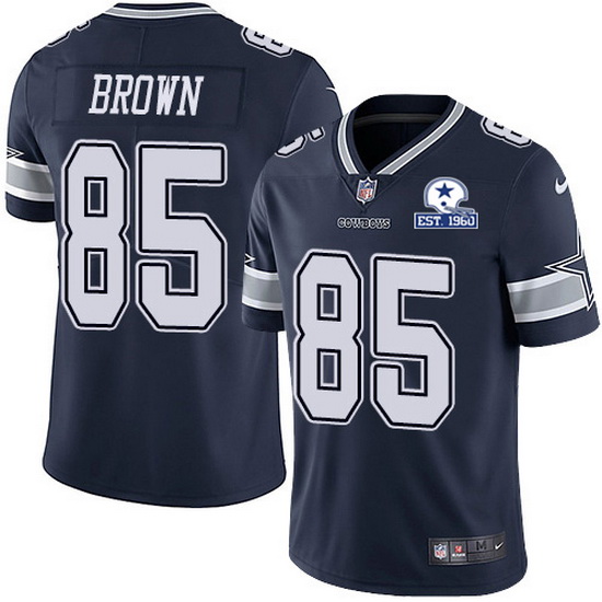 Nike Cowboys 85 Noah Brown Navy Blue Team Color Men Stitched With Established In 1960 Patch NFL Vapo
