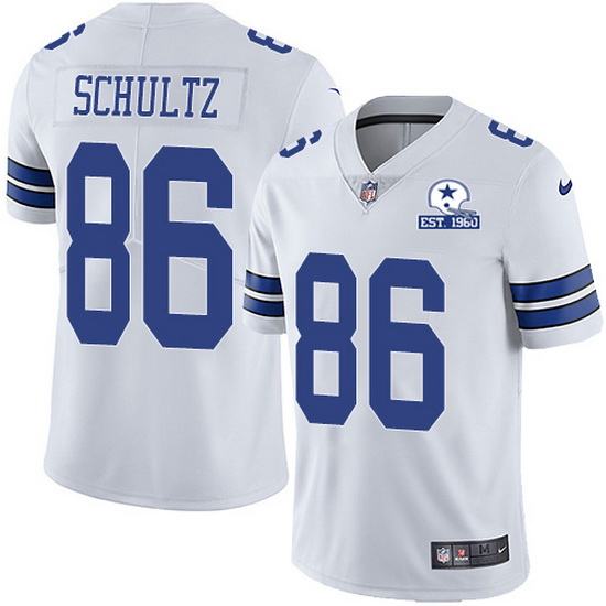 Nike Cowboys 86 Dalton Schultz White Men Stitched With Established In 1960 Patch NFL Vapor Untouchab