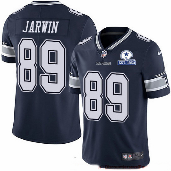 Nike Cowboys 89 Blake Jarwin Navy Blue Team Color Men Stitched With Established In 1960 Patch NFL Va