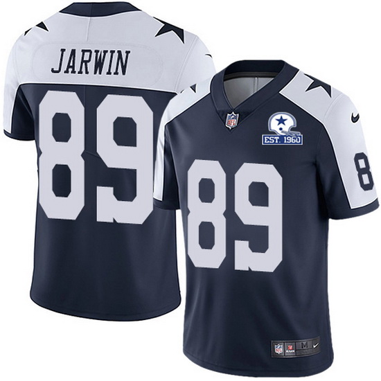 Nike Cowboys 89 Blake Jarwin Navy Blue Thanksgiving Men Stitched With Established In 1960 Patch NFL 