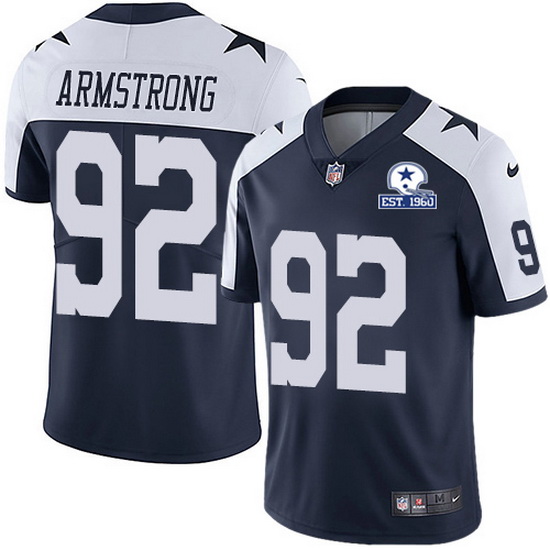 Nike Cowboys 92 Dorance Armstrong Navy Blue Thanksgiving Men Stitched With Established In 1960 Patch