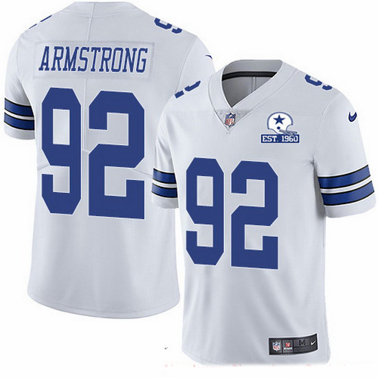 Nike Cowboys 92 Dorance Armstrong White Men Stitched With Established In 1960 Patch NFL Vapor Untouc