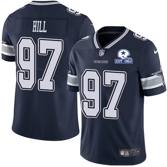 Nike Cowboys 97 Trysten Hill Navy Blue Team Color Men Stitched With Established In 1960 Patch NFL Va