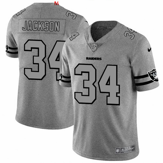 Las Vegas Raiders 34 Bo Jackson Men Nike Gray Gridiron II Vapor Untouchable Limited NFL Jersey
