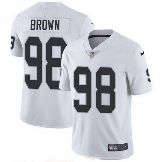 Nike Raiders 98 Trent Brown White Men Stitched NFL Vapor Untouch